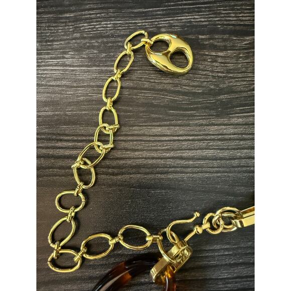 Tortoise Shell and Gold Chain Link Belt Sz. XS-S main image 4